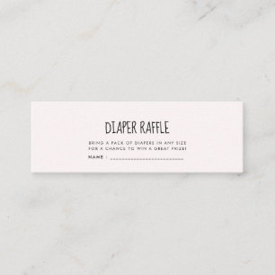 Schattigee roze olifant Baby shower luier loterij Mini Visitekaartje