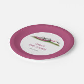 Schattigee Roze Olifant Baby shower Papier Borden Papieren Bordje (Gekanteld)