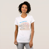 Schattigee roze olifant in regenboog Waterverf T-shirt (Voorkant volledig)