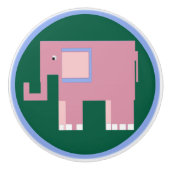 Schattigee roze olifant keramische knop (Voorkant)