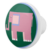 Schattigee roze olifant keramische knop (Rechts)