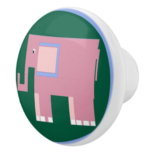 Schattigee roze olifant keramische knop (Rechts)