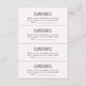 Schattigee roze olifant luier Raffle spel kaart (Voorkant)