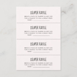 Schattigee roze olifant luier Raffle spel kaart
