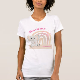 Schattigee roze olifant Waterverf kunst T-shirt