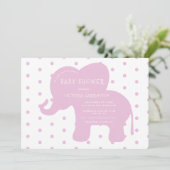 Schattigee Roze Olifanten Polkadots Baby shower Kaart (Staand voorkant)