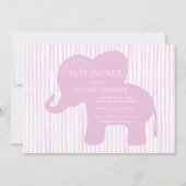 Schattigee Roze Olifantenstreep Baby shower Kaart (Voorkant)