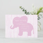 Schattigee Roze Olifantenstreep Baby shower Kaart (Staand voorkant)