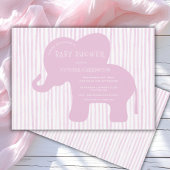 Schattigee Roze Olifantenstreep Baby shower Kaart