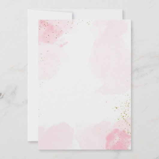 Schattigee Roze Ooievaar & Cloud Baby Meisje Douch Kaart (Achterkant)