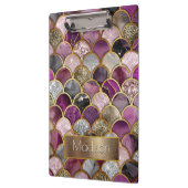 Schattigee roze paarse gouden zeemeerminschaal klembord (Links)