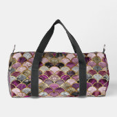 Schattigee roze paarse gouden zeemeerminschaal plunjezak (Achterkant)