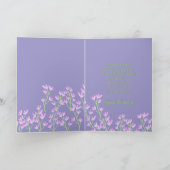 Schattigee Roze Paarse Groene Bloemen Verjaardag K Kaart (Binnen)
