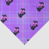 Schattigee Roze Paarse Plaid Schotse Terriër Tissuepapier (Detail)