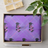 Schattigee Roze Paarse Plaid Schotse Terriër Tissuepapier (Geschenk)