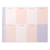 Schattigee Roze Paarse School Weekplanner Notitieblok (Voorkant)