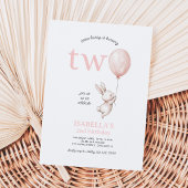 Schattigee Roze Paashaas Konijn Meisje 2e Verjaard Kaart