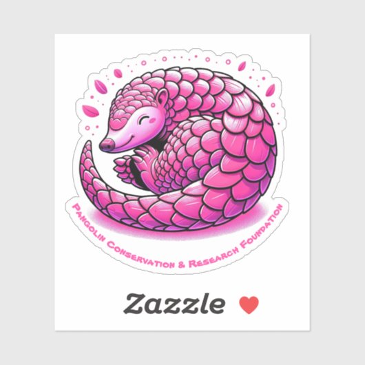 Schattigee roze Pangolin Sticker (Vel)