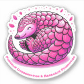 Schattigee roze Pangolin Sticker (Voorkant)