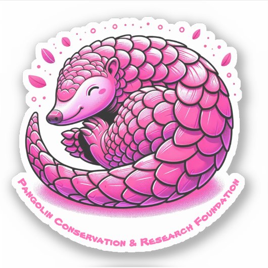 Schattigee roze Pangolin Sticker (Voorkant)