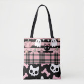 Schattigee Roze Pastel Gothic Halloween Tote Bag (Voorkant)