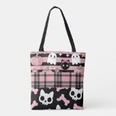 Schattigee Roze Pastel Gothic Halloween Tote Bag (Achterkant)