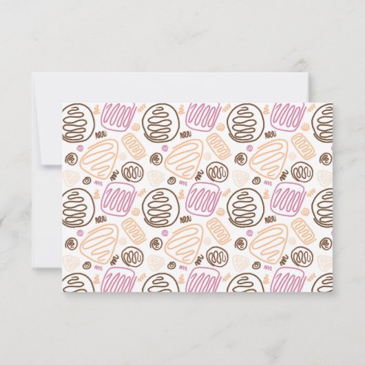 Schattigee Roze Patroon Verjaardag Kinder Meisje F Bedankkaart (Achterkant)