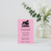 Schattigee Roze Pet Grooming Theme Visitekaartjes (Staand voorkant)