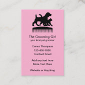 Schattigee Roze Pet Grooming Theme Visitekaartjes (Voorkant)