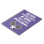 Schattigee Roze Pickleball Gifts Typografie Notiti Notitieboek (Linkerzijde)