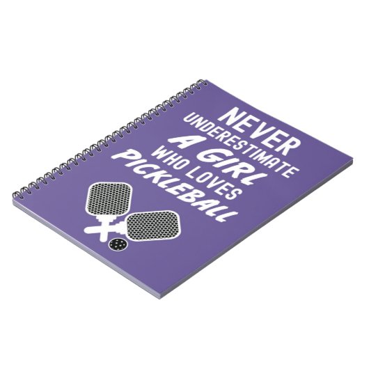 Schattigee Roze Pickleball Gifts Typografie Notiti Notitieboek (Linkerzijde)