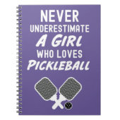 Schattigee Roze Pickleball Gifts Typografie Notiti Notitieboek (Voorkant)
