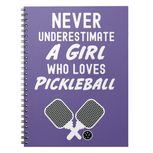 Schattigee Roze Pickleball Gifts Typografie Notiti Notitieboek (Voorkant)