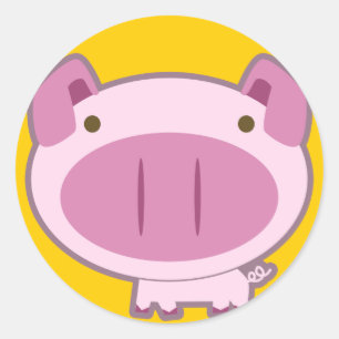 SCHATTIGEE ROZE PIGGY STICKER