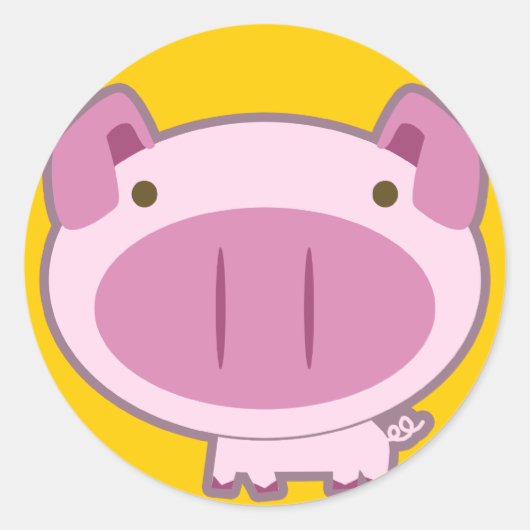 SCHATTIGEE ROZE PIGGY STICKER (Voorkant)