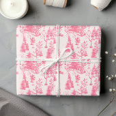 Schattigee Roze  Pine Tree Christmas Inpakpapier Vel