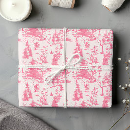 Schattigee Roze  Pine Tree Christmas Inpakpapier Vel