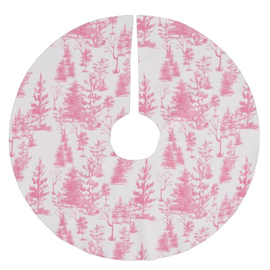 Schattigee Roze Pine Tree Christmas Kerstboom Rok (Voorkant)