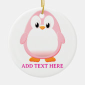 Schattigee Roze Pinguïn Cartoon Custom Keramisch Ornament (Voorkant)