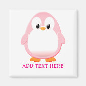 Schattigee Roze Pinguïn Cartoon Custom Magneet (Voorkant)