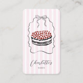 Schattigee Roze Pinstripe Ribbon Baker Pastry Chef Visitekaartje (Voorkant)