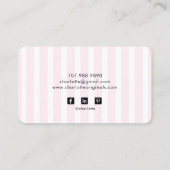 Schattigee Roze Pinstripe Ribbon Baker Pastry Chef Visitekaartje (Achterkant)