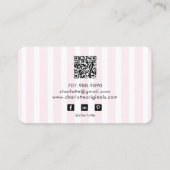 Schattigee Roze Pinstripe Ribbon Baker Pastry Chef Visitekaartje (Achterkant)