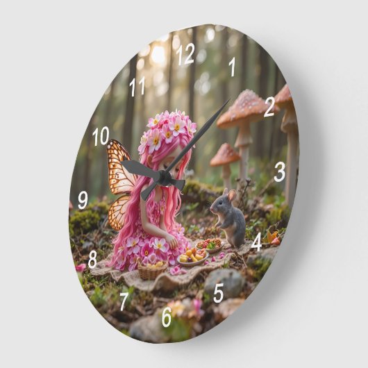 Schattigee Roze Pixie en Muizenpicknick Grote Klok (Hoek)