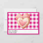 Schattigee Roze Plaid Cookie Classroom Valentijnsd Kaart (Voorkant)