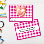 Schattigee Roze Plaid Cookie Classroom Valentijnsd Kaart