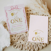 Schattigee Roze Plaid Wildflower Enkele Bunny 1e V Kaart