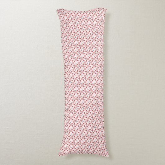 Schattigee roze polka dot inktdruppel lichaamskussen (Voorkant Verticaal)