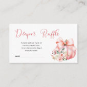 Schattigee Roze Pompoen Baby shower Luier Raffle Informatiekaartje (Voorkant)