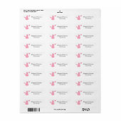 Schattigee Roze Pompoen Bow Baby shower Retouradre Etiket (Full Sheet)